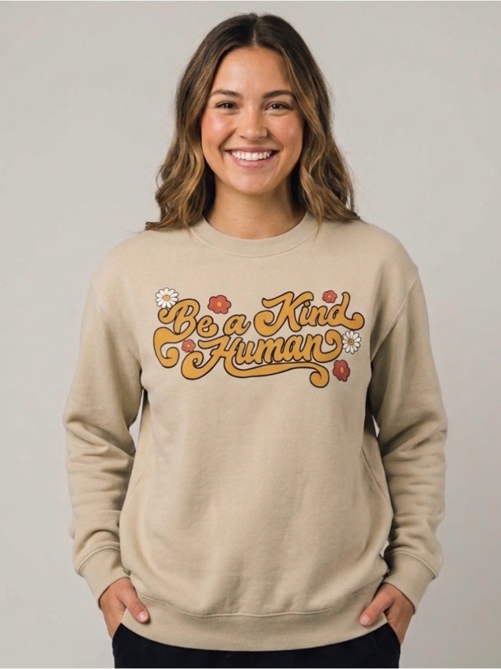 LIFE CLOTHING CO. Be a Kind Human Graphic Pullover Crewneck Sweatshirt Size M